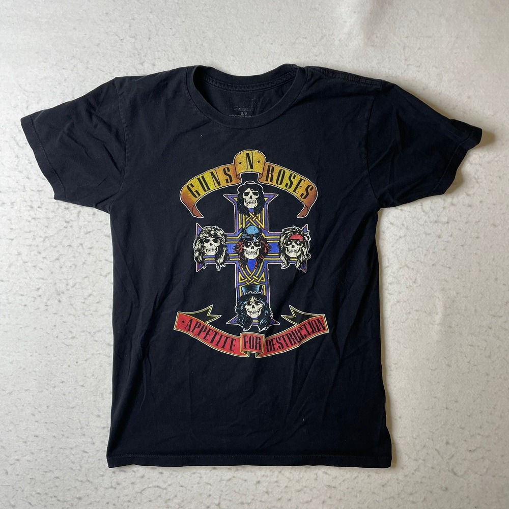 Guns N Roses Appetite For Destruction‎ Graphic T-Shirt Black Small Rock Band Tee